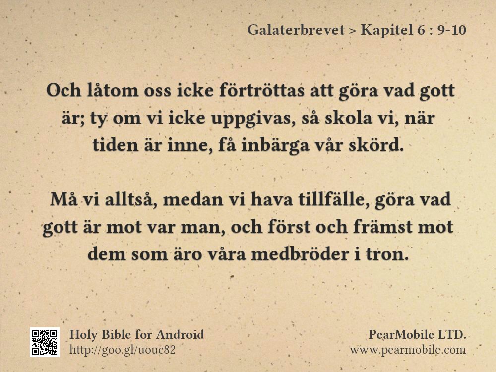 Galaterbrevet, Kapitel 6:9-10